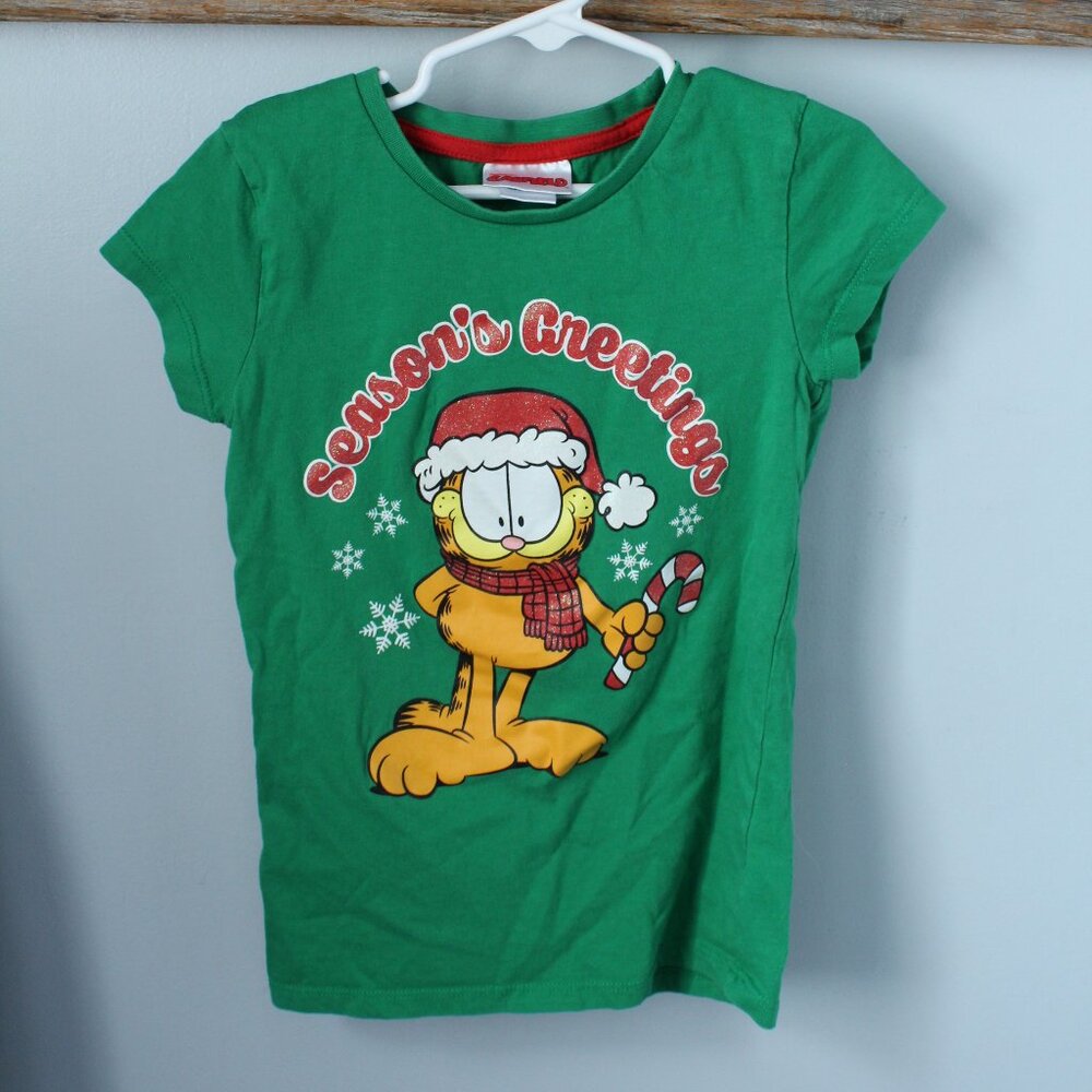 ☀️ 4/$20 Garfield Christmas Tshirt Size 7/8 Girls